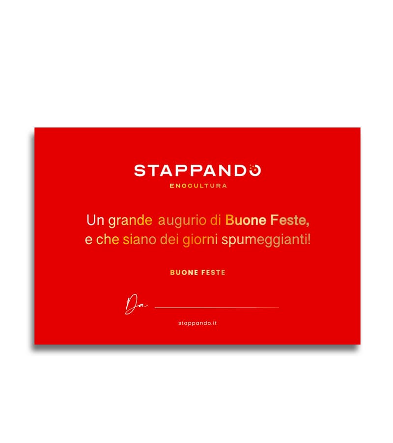 Biglietto 'Buone Feste' nobilitato in oro