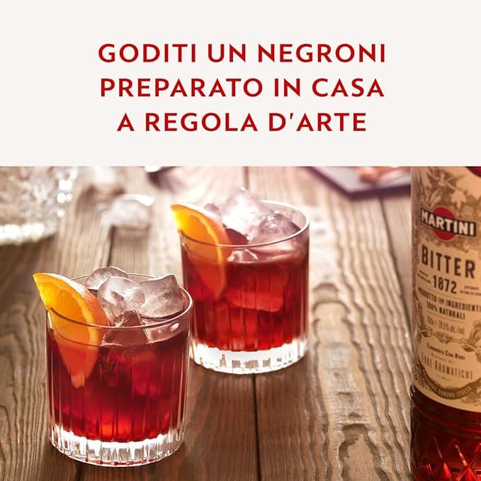 Negroni Cocktail In scatola Regalo Con Bicchiere Omaggio - Martini