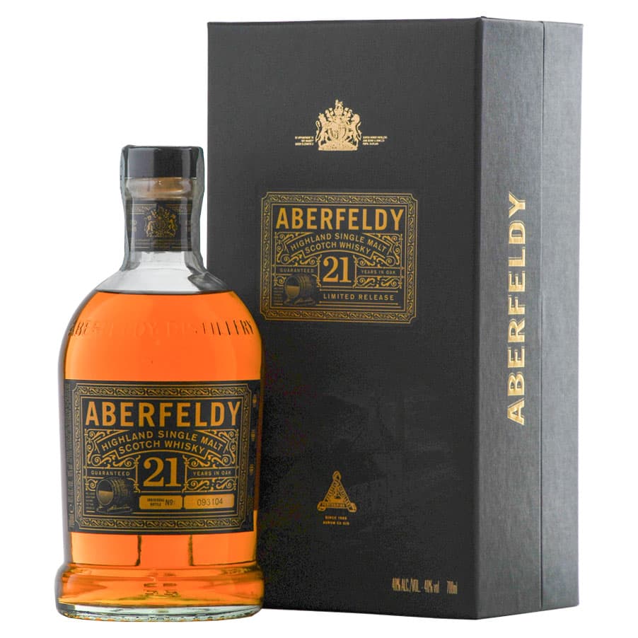 Scotch whisky single malt 21 anni Highland (Astucciato) + OMAGGIO 3 Ghiaccio Whisky Stones - Aberfeldy (700 ml)