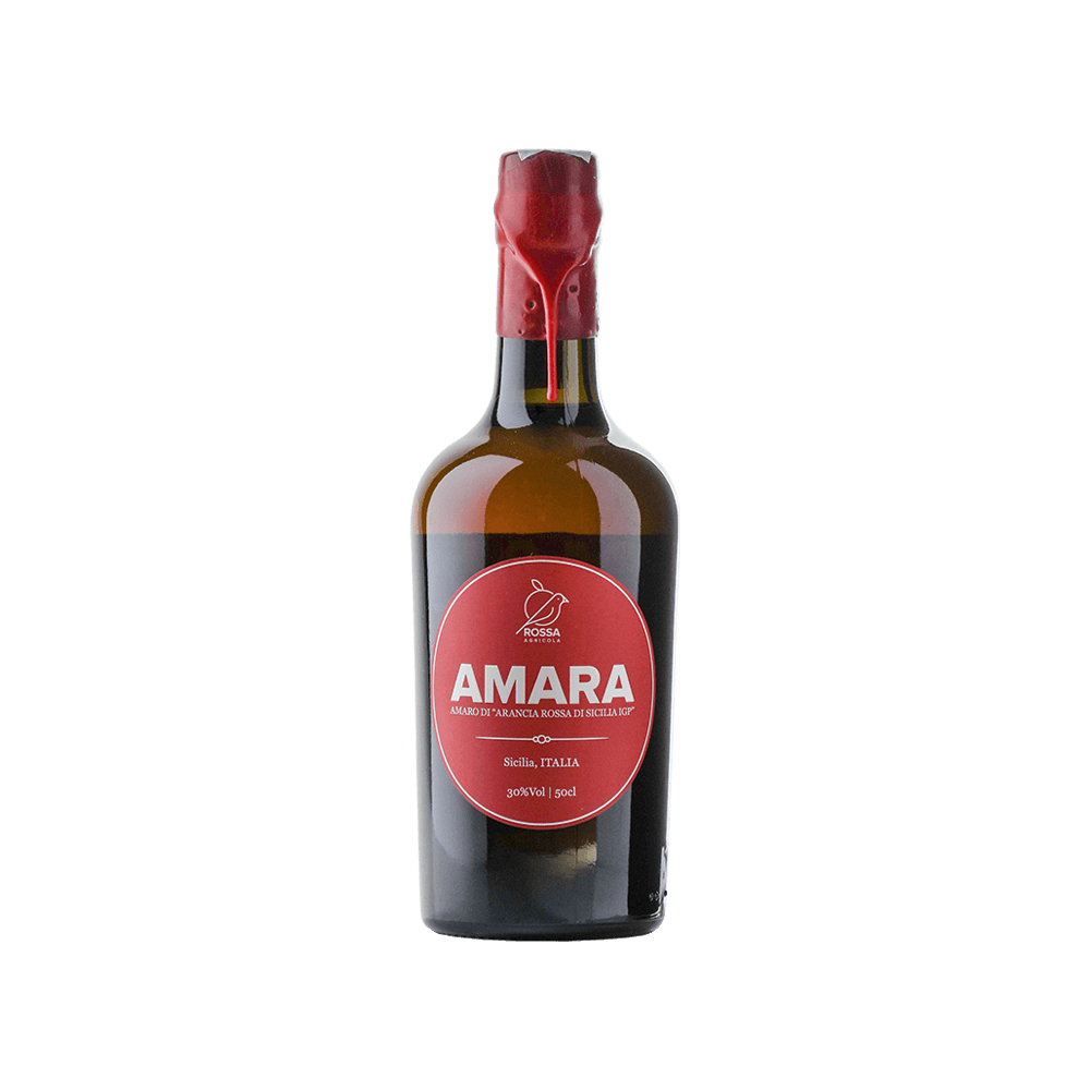 Amaro 'Amara' di Arancia Rossa di Sicilia IGP in scatola regalo con 2 Bicchieri - Rossa (500 ml)