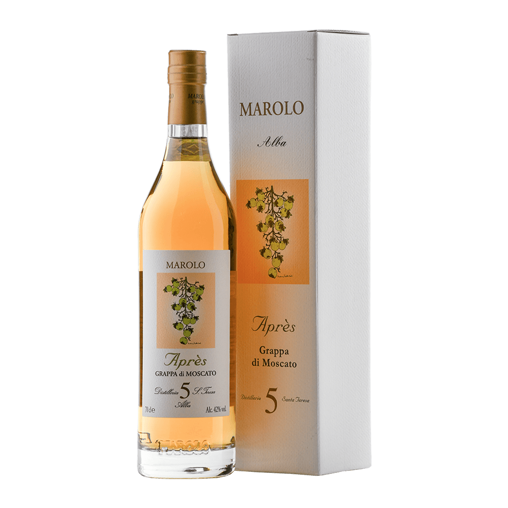 Grappa di Moscato 'Apres' invecchiata 5 Anni 42° (Astucciato) - Marolo (700 ml)
