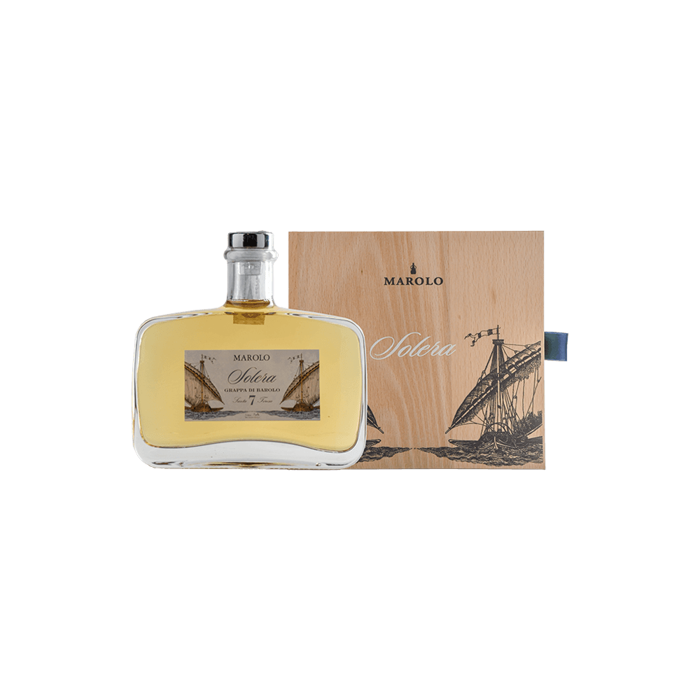 Grappa di Barolo Metodo Solera 42° (cassetta legno) - Marolo (500 ml)